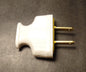 New White Heavy Bakelite Plug, Early Electric Style, Lamp Part,U.L.Listed #BP535