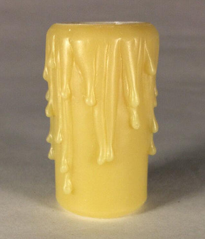 New 2" Tan Gold PolyBeesWax Candelabra Candle Cover with Drips 7/8" I.D. #CC900G - Stone Door Lamps