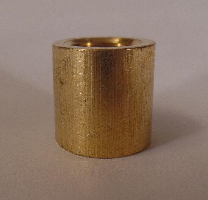 New Heavy Brass Nipple & Pipe Coupling, Unfinished Brass, 3/4" ht., 1/4F #BC877U - Stone Door Lamps