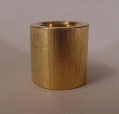 New Heavy Brass Nipple & Pipe Coupling, Unfinished Brass, 3/4" ht., 1/4F #BC877U - Stone Door Lamps