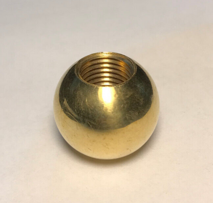 New 1" Diameter Brass Ball Lamp Finial, Cap, Unfinished Brass, 1/4F Tap #BF068U
