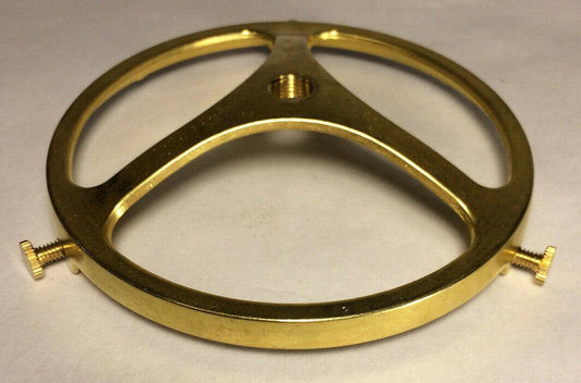 New 4" Fitter Cast Brass Glass Lamp Shade Holder, Unfinished Brass #SHH72U - Stone Door Lamps