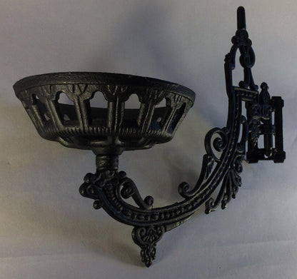New Early American / Victorian Style 11" Cast Iron Wall Bracket For Oil Lamps - Stone Door Lamps