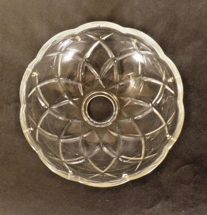 NEW 5" Pressed Glass Round Lamp Prism Chandelier Bobeche w/ 8 Brass Pins #BB926 - Stone Door Lamps