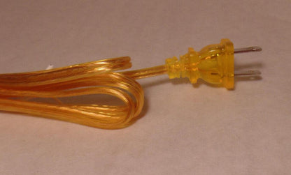 NEW 6 feet Clear Gold 18/2 Plastic Covered Lamp Cord Plug Set SPT - 1, U.L. #CS702 - Stone Door Lamps