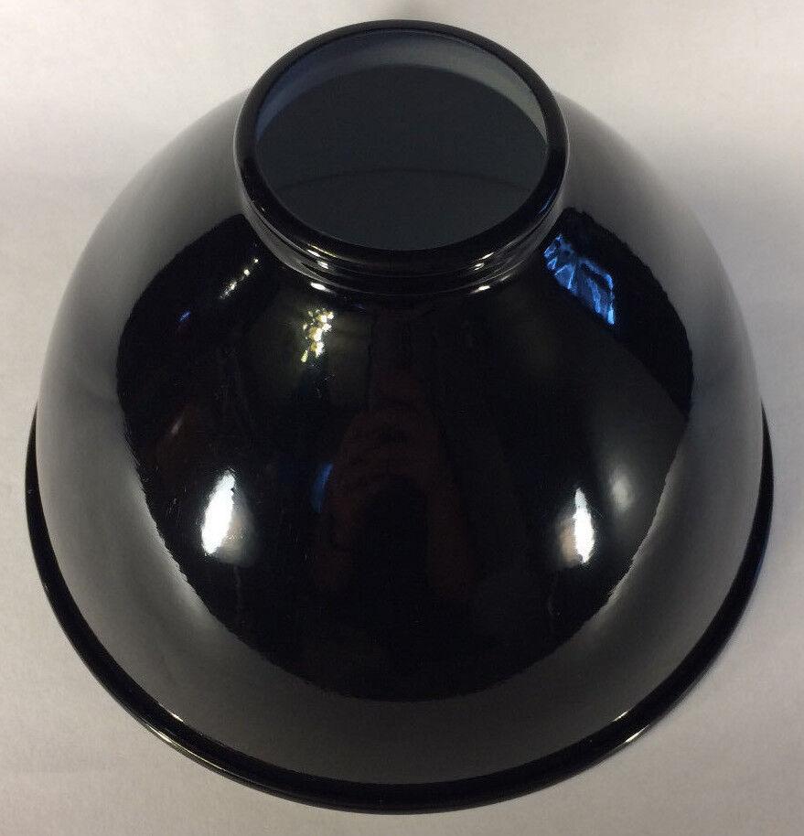 NEW 7 1/16" Metal Dome Lamp Light Shade Pendant Black Porcelain Industrial Style - Stone Door Lamps