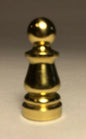 New Brass Colonial Finial For Standard Lamp Harps, 1" Ht., Burnished & Lacquered