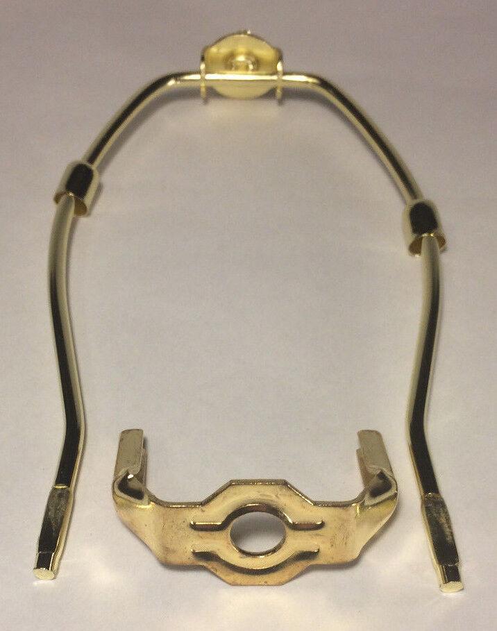 9" Brass Plated Lamp Harp with Base & Protective Coating, regular weight #HAR58 - Stone Door Lamps