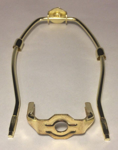 9" Brass Plated Lamp Harp with Base & Protective Coating, regular weight #HAR58 - Stone Door Lamps