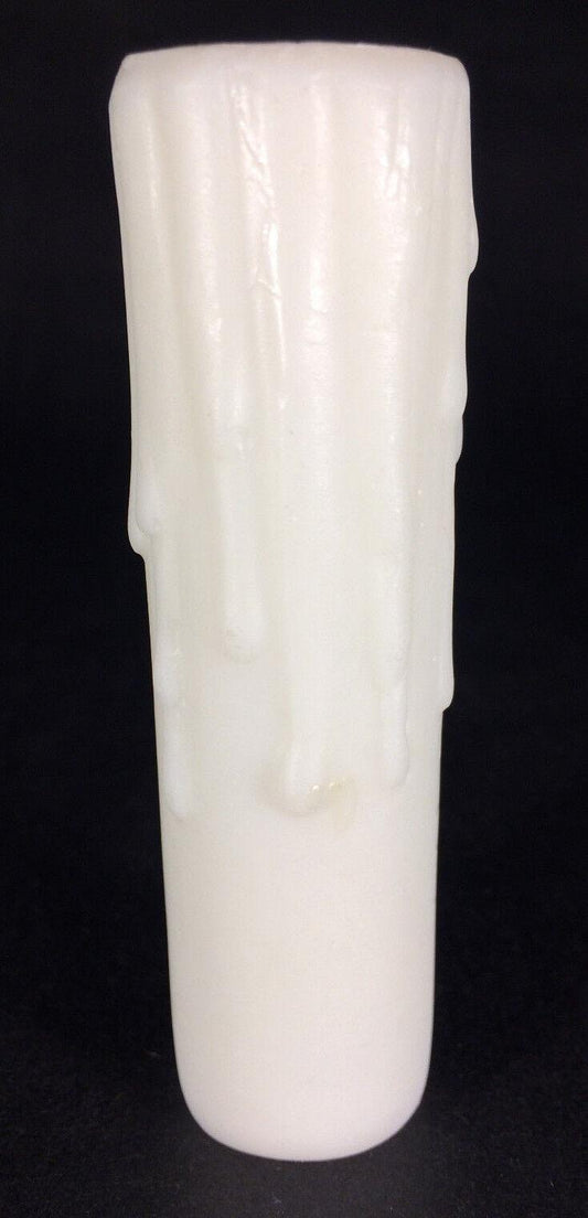 NEW 4" IVORY PolyBeesWax Chandelier Candelabra Candle Cover with DRIPS CC910I - Stone Door Lamps