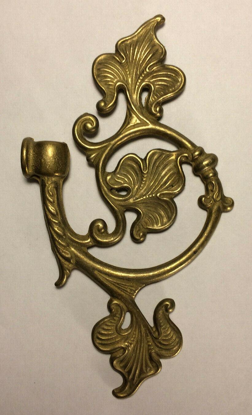 New Cast Brass Leaf Lamp Arm Back, 6 1/8" x 3 7/8", 1/8Fx1/8F (3/8") #AB485U - Stone Door Lamps