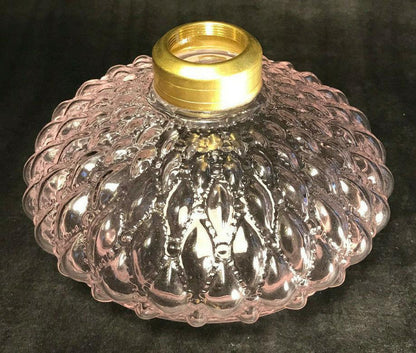 New Pink Crystal Diamond Quilted Glass Bracket Lamp Font w/ #2 Collar, #BF328 - Stone Door Lamps