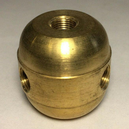 New Large Turned Brass 2 Pc. Cluster Body, 3 Light, 1/8F Tap, Unfinished #CB451A - Stone Door Lamps