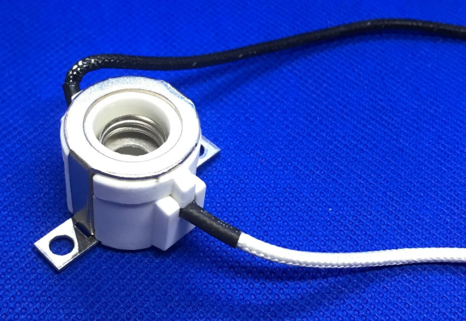 New Porcelain Lamp Socket For E-11 Base Mini Can Halogen Lamp, 6" Wire Leads