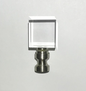 New Clear Crystal Cube Lamp Finial, Satin Nickel Brass Base, 1 3/4" ht., 1/4-27