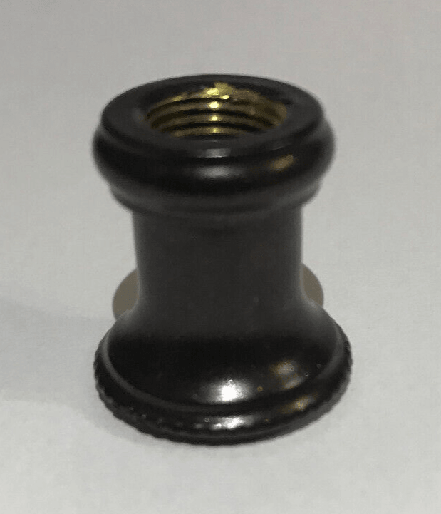 New Turned Brass Neck Lamp Part, Antique Bronze Finish 1/8F Tap, 7/8" Ht. BN946B - Stone Door Lamps