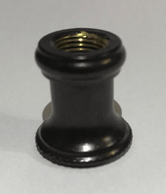 New Turned Brass Neck Lamp Part, Antique Bronze Finish 1/8F Tap, 7/8" Ht. BN946B - Stone Door Lamps