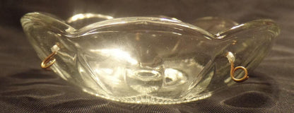 NEW 4" Pressed Glass Round Lamp Prism Chandelier Bobeche w/ 5 Brass Pins #BB902 - Stone Door Lamps