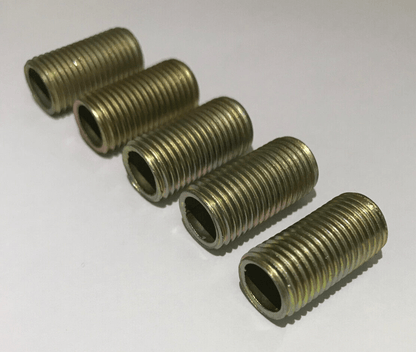Lot Of 5, 3/4" Long , 1/4 IP Zinc Plated Steel Seamless Lamp Nipples, 1/2" O.D. - Stone Door Lamps