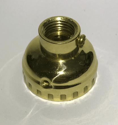 New Leviton Brand Brass Socket Cap With Set Screw, 1/4IP (1/2") Polished SC300M - Stone Door Lamps