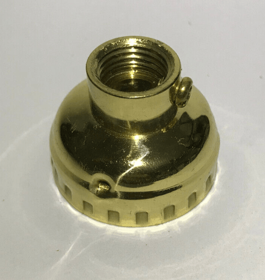New Leviton Brand Brass Socket Cap With Set Screw, 1/4IP (1/2") Polished SC300M - Stone Door Lamps