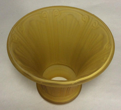 New Satin Amber Pan Light Fixture Shade, 2 1/4" Fitter, 5.5" Tall, USA, #PS601 - Stone Door Lamps