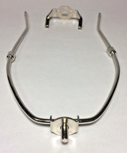 New 11" Nickel Finish Lamp HARP Shade Holder w/Base for Lamp Repair Lamp Part - Stone Door Lamps