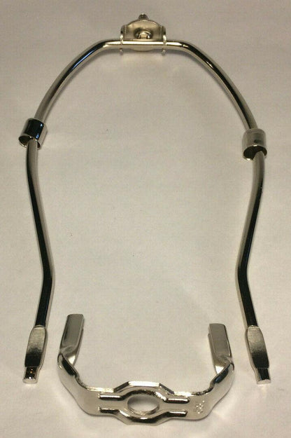 New 8" Heavy Duty Nickel Plated Lamp Harp Shade Holder With Base #HAR42N - Stone Door Lamps