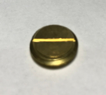 New Unfinished Brass Slotted Plug or Cap, 1/4M Thread, (1/2" Diameter),#BP174U