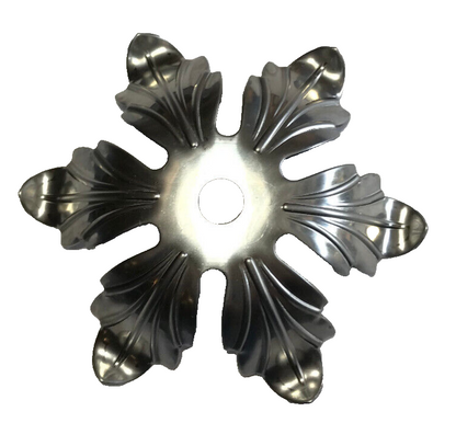 NEW 4" Stamped Unfinished Steel Bobesche, Slips 1/8IP (3/8"), 7/8" Height #SB563