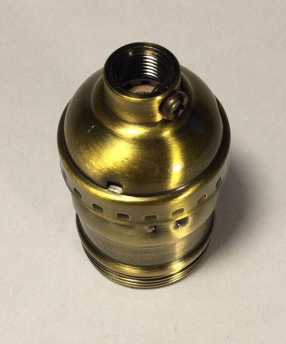Antique Brass Short Keyless Early Electric Industrial Style Uno Lamp Socket 290A - Stone Door Lamps