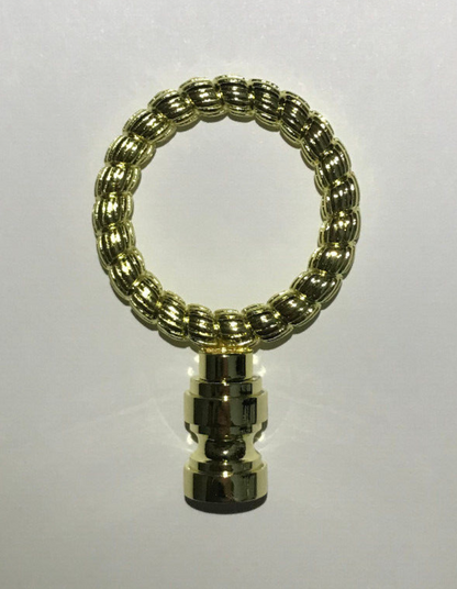 New 2 5/8" Solid Brass Lamp Finial, Polished & Lacquered, 1/4-27F #BF187