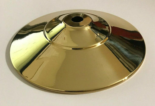 New 5" Solid Spun Brass Vase Cap, Lamp Cap, Polished & Lacquered, 1/8 IP VC615 - Stone Door Lamps