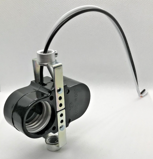 New Phenolic 2 Light Edison Base Twin Socket Offset Cluster, 8" Wire Leads SC701