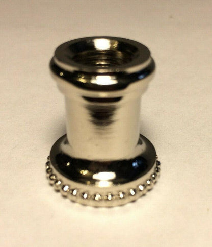 New Nickel Plated Turned Brass Neck Lamp Part 1/8F Tap, 7/8" Ht. #BN946N - Stone Door Lamps