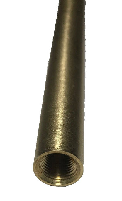 New 8" Brushed Brass Female Threaded Lamp Pipe, Rod, 1/8F Tap (3/8") #SP222U - Stone Door Lamps