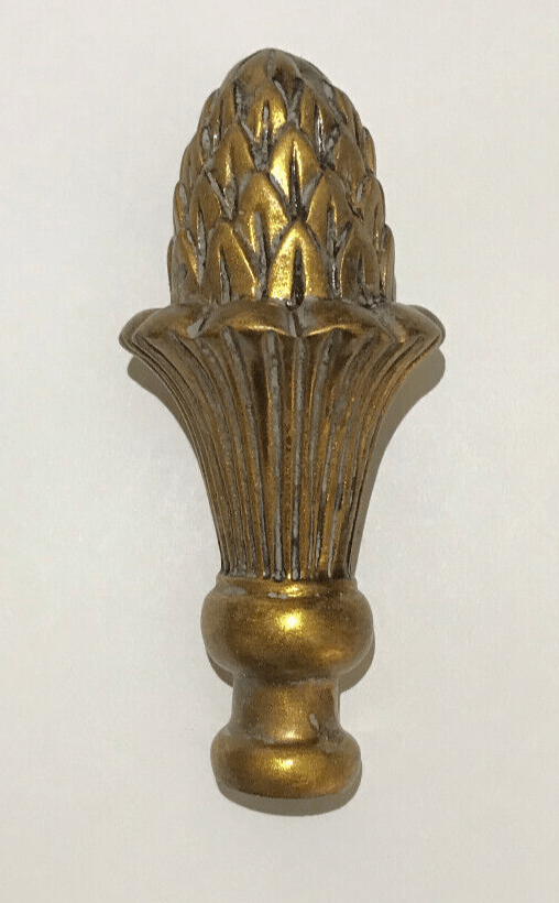 New 4 1/4" Large Pineapple Lamp Finial, Copper Finish, 1/4 - 27F Tap, #PF032B - Stone Door Lamps