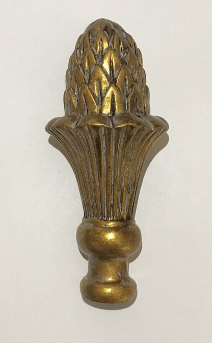 New 4 1/4" Large Pineapple Lamp Finial, Copper Finish, 1/4 - 27F Tap, #PF032B - Stone Door Lamps