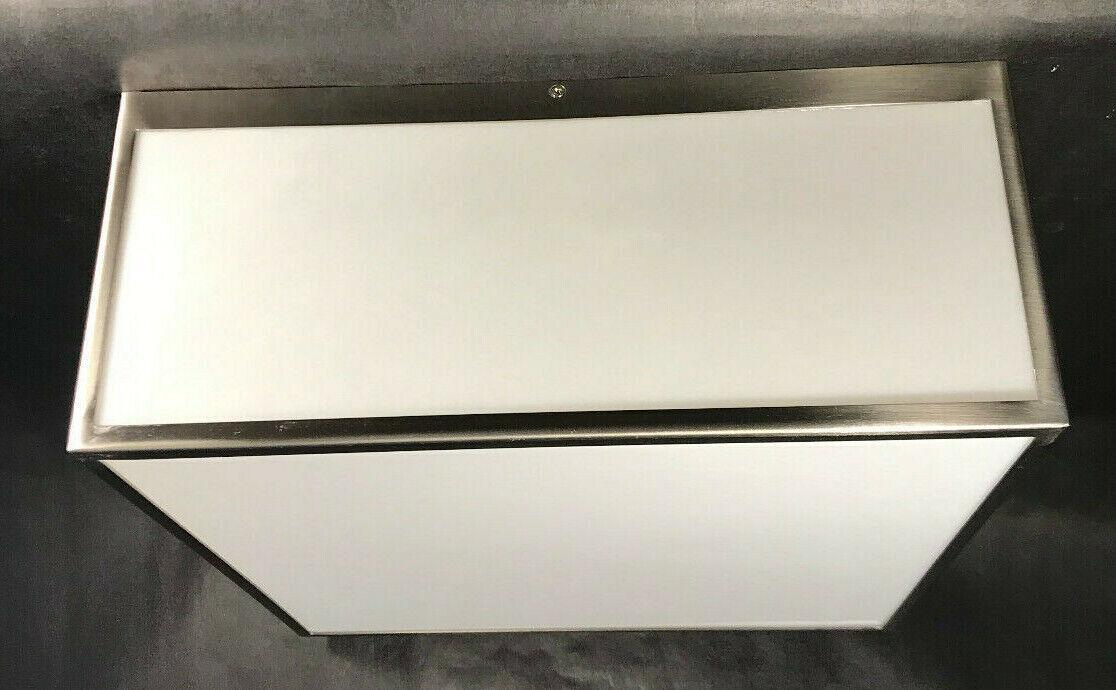 New Nuvo Lighting Crate LED 14" Brushed Nickel Flush Light Fixture Acrylic Panel - Stone Door Lamps