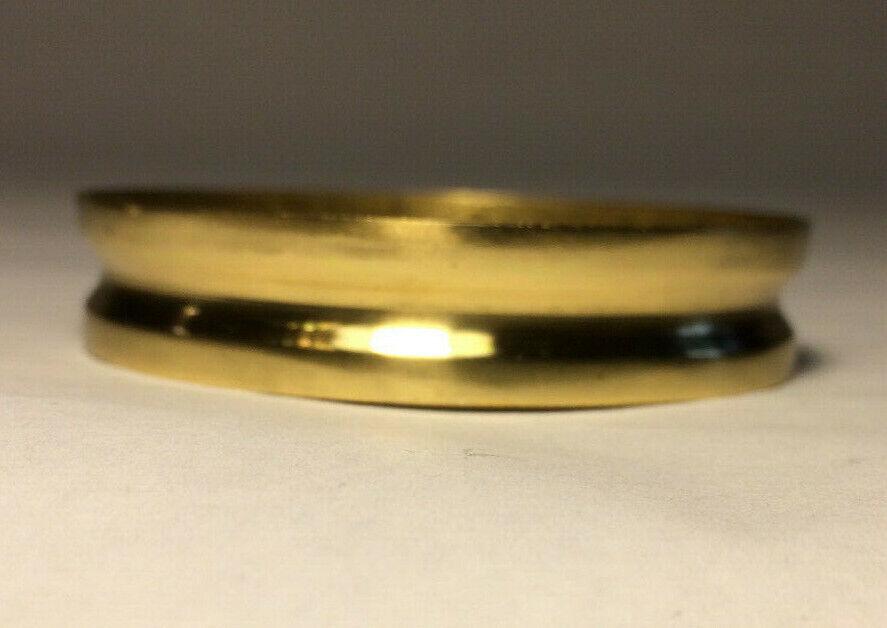 New Spun Brass Connector For Lamp Bases & Fonts, 2.5"x2.5"x0.5" Ht. P&L #LC106 - Stone Door Lamps