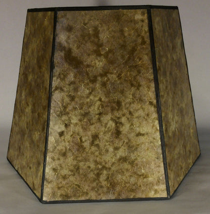9" x 14" x 10" Golden Hexagon Style Mica Bridge Floor Lamp Shade #MS704GLD