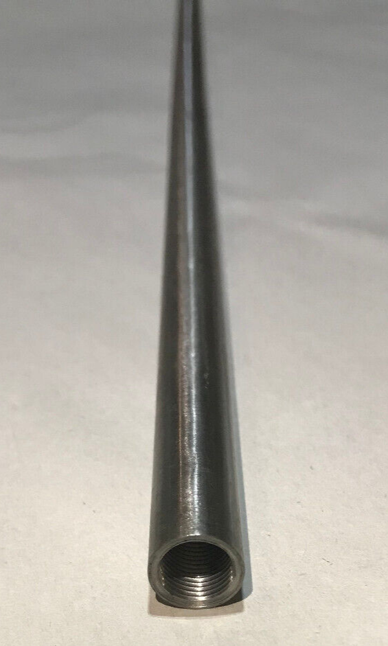 New 24" Brushed Steel Female Threaded Lamp Pipe, Rod, 1/8F Tap (3/8") #SP226S
