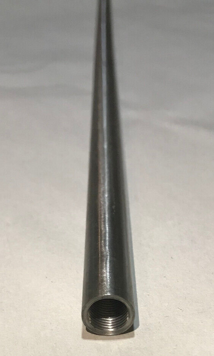 New 24" Brushed Steel Female Threaded Lamp Pipe, Rod, 1/8F Tap (3/8") #SP226S