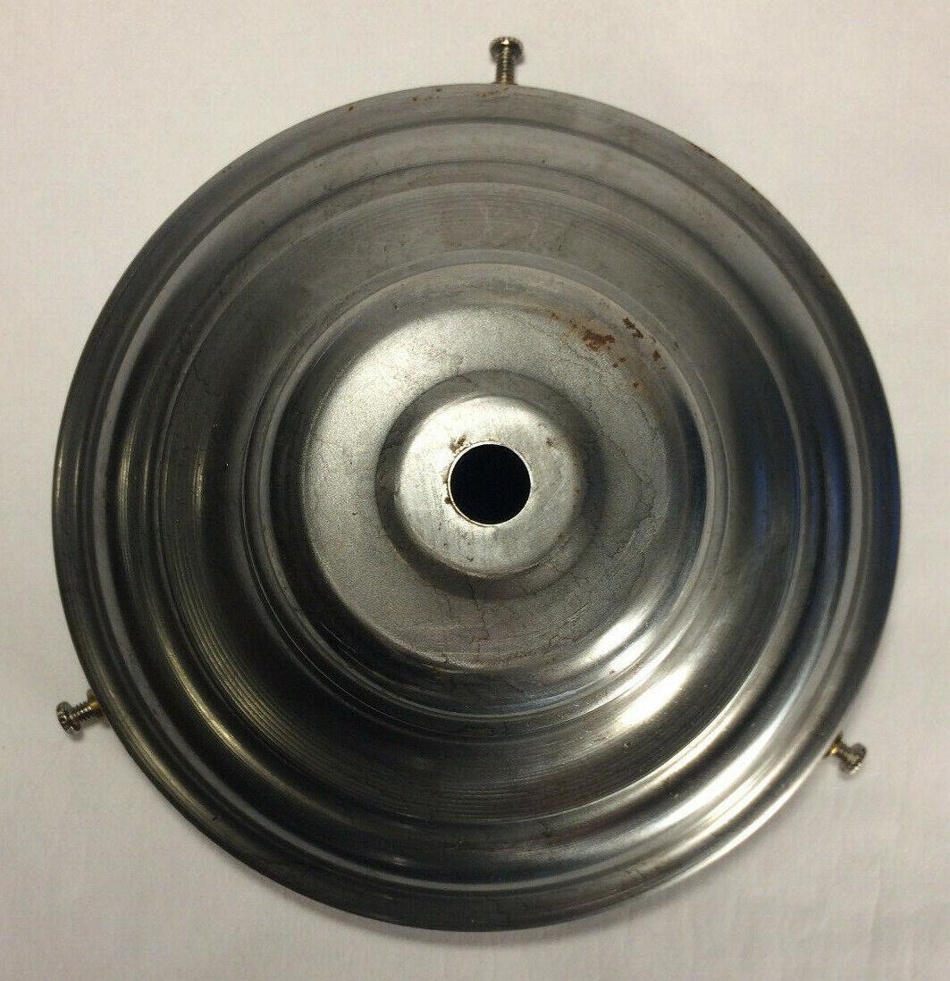 New Raw Steel 6" Fitter Fixture Shade Holder With Set Screws, 1/8 IP, #SH766S - Stone Door Lamps