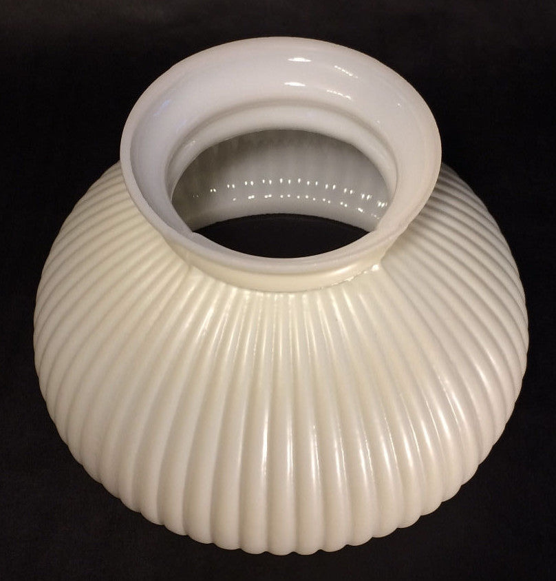 New 7" Rib Glass Student Lamp Shade With Cream Background #7S618