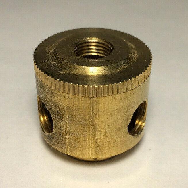 New Turned Brass 2 Pc. Cluster Lamp Body, 3 Light, 1/8F Tap, Unfinished #CB456 - Stone Door Lamps