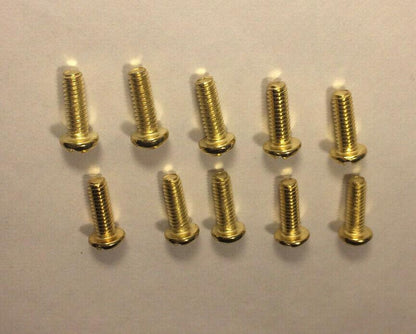 New Lot Of 10 Steel 1/2" Long Brass Plated Finish Canopy Screws 8/32 Thread #885 - Stone Door Lamps