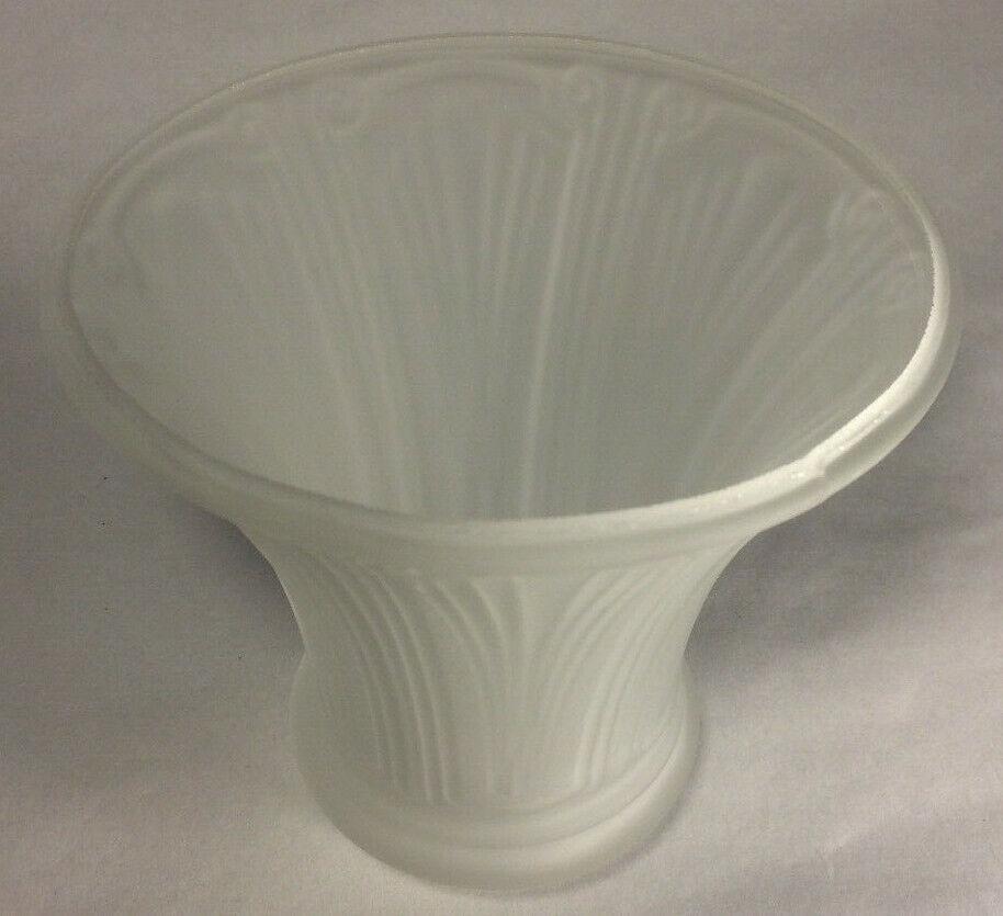 New Satin Crystal Pan Light Fixture Shade, 2 1/4" Fitter, 5.5" Tall, USA, #PS602 - Stone Door Lamps
