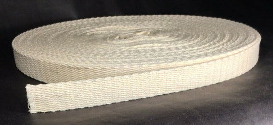 New 1" Wide Flat Cotton Oil Lamp Wick For #2 Brass Queen Burners, 96 Ft. Spool