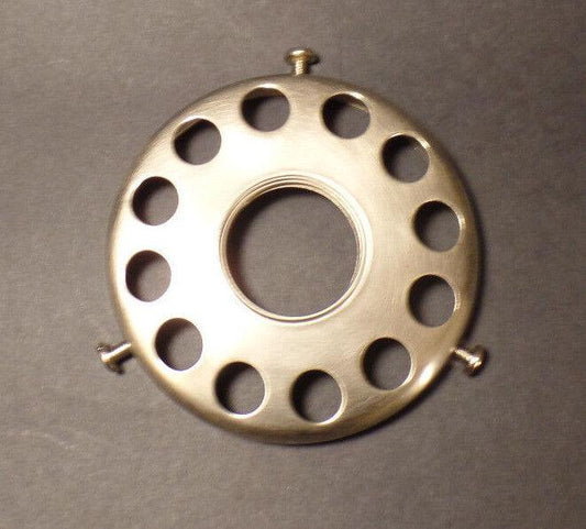 NEW 3 1/4" Fitter Satin Nickel Screw - on Uno - type Shade Holder with set screws - Stone Door Lamps